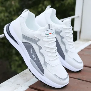 Summer Breathable Men’s Retro Running Shoes New Model Mesh Sports Casual Dad Shoes White