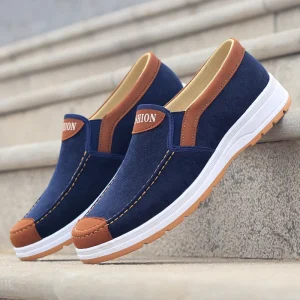 Summer Breathable Suede Slip-On Casual Shoes Comfortable Non-slip Canvas Cloth Lining Men’s Work Shoes