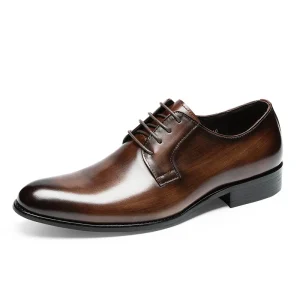 Summer Fashion Luxury Men’s Breathable Business Dress Genuine Leather Shoes