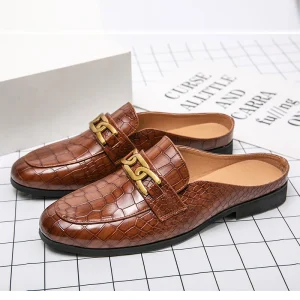 Summer Fashion Style Men’s Half Dress Shoes Oxfords Business Loafer Shoes Wedding Party Shoes for Men