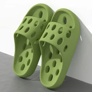 Summer Ladies’ Men’s Quick-Drying EVA Sandals Hollow Design Non-Slip Anti-Odor Features for Bathroom Beach Autumn