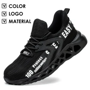 Summer Lightweight Men’s Work Shoes Breathable and Soft Comfortable Safety Shoes with Metal Steel Caps