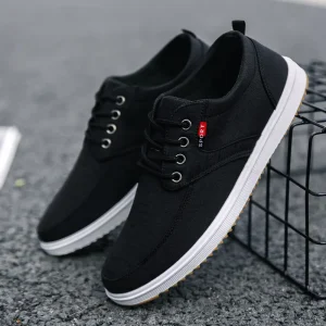 Summer Men’s Cloth Shoes Round Head Breathable Casual Work Comfortable Korean Style Single layer Rubber Outsole