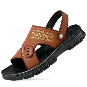 Summer Men’s Retro Cool Sandals Breathable Casual Sports Style PVC Trendy New Adult Outing Beach Lazy Slippers