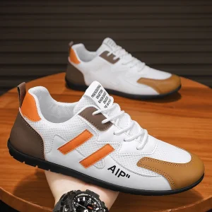 Summer Men’s Sports Running Shoes Breathable Mesh Surface Shock Absorbing Lace-Up Closure PU Insole New Fashion Trend