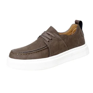 Summer New Loafers Men’s Comfortable Slip-on Breathable Casual Shoes Lightweight Platform Slip-on Cowhide Board Shoes