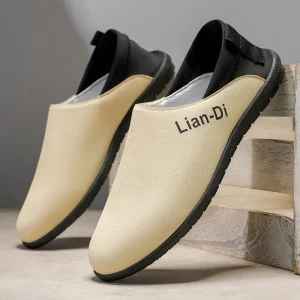Summer New Style Slip-On Comfortable Simple Lightweight Casual Fashionable Trendy Lazy Shoes British Style Men’s Shoes
