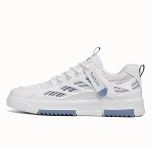 Summer New Trendy Men’s Student Sports Running Casual Sneakers Slip-On Breathable White Mesh Fashion Trend Shoes