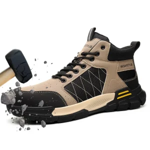 Sunland Anti slip Woodland Safety Shoes Steel Toe for Workers Leather Work Shoes for Men’s Working Boots