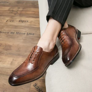 Synthetic Leather Chaussures Homme Cuir Office Pure Dress Leather Shoe for Men’s Career Leather Shoes