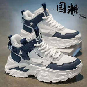 Teenage Men’s Sports Shoes Winter Shoes with Knob Buckle Running Shoes Shock-absorbing Casual Shoes Comfortable