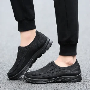 Thick Sole Extra Large Size Men’s Casual Comfort Soft Moccasin Flats Driving Loafers Shoes Slip-On Shoes for Men