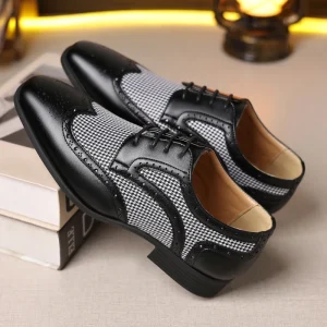 Trainer 38 48 Canvas EVA Rubber Black Genuine Sports Pointed Toe Lightweight Formal Men’s Leather Dress Shoes