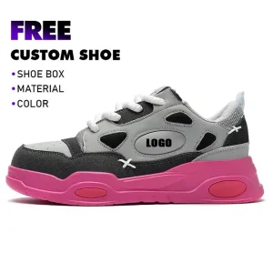 Trendy Fashion Grid Pattern Seasonal logo Customization Men’s Height Increasing Shoes Casual Sports Shoes