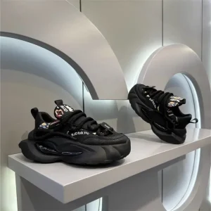 Trendy High End Men’s Sneakers Dad Shoes Stylish Comfortable Running Shoes Thick Soled Walking Style Autumn Mesh