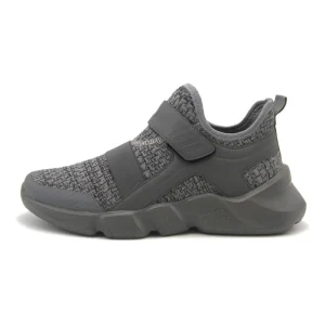 Trendy Hook and Loop Fastener Knitting Upper Walking Shoes Sport Without Lace Sneakers for Men