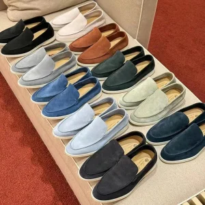 Trendy Italian Casual Slip On Lo Piano Loafers for Men and Women Autumn Walking Style Shoes Made in Guangdong