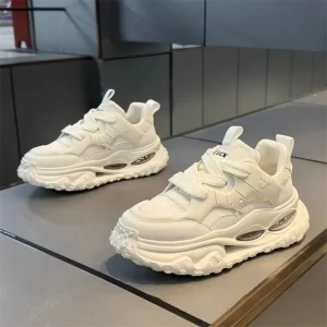 Trendy Men’s Shoes Summer Breathable Mesh Casual Height-increasing Dad Shoes Youth Running Shock-absorbing Sneakers EVA Insole