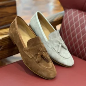 Trendy Men’s Suede Upper Dress Shoes Slip On Loafers PU Midsole Breathable Formal Style Office Career Multiple Autumn Colors
