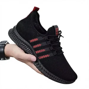 Trendy Solid Cotton Lining Men’s Casual Running Walking Shoes Spring Autumn Black Street Stall Source