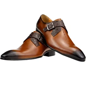 Two Tone Genuine Leather Slip On Comfort Shoes Pointed Toe Autumn Dress Shoes for Formal Business and Wedding