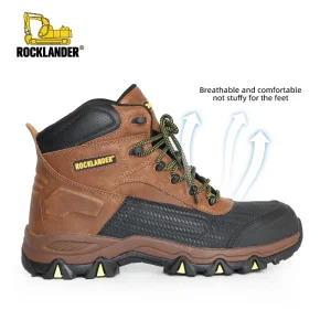 Two layer Cowhide Leather Men Work Boots Anti static Steel Toe Construction Factory Safety Boots All Seasons