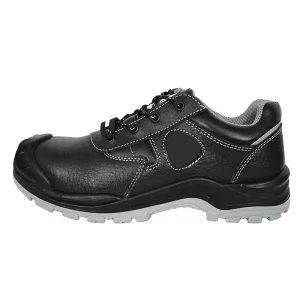 UTLAC Men’s Factory Work Safety Shoes Steel Toe Embossed Leather Upper Breathable Mesh Lining PU Outsole Low Cut All Seasons