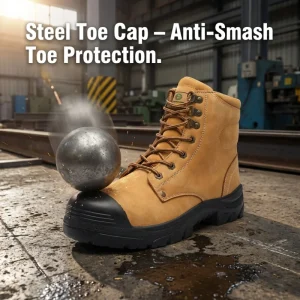 Unisex 48 Size Men’s Winter Safety Shoes Boots with Steel Toe Nubuck Leather Upper Non Slip Rubber PU Insole