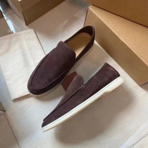 Unisex Design Genuine Sheepskin Flat Loafers High Quality Casual Shoes Slip-On Closure Soft Fashionable Anti-Slip For Men