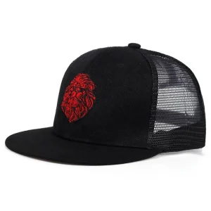 Unisex Embroidered Flatbill Flat Brim Bill 6 Panel Truckers Mesh Snapback Caps Hats Custom Men’s Leopard Dot