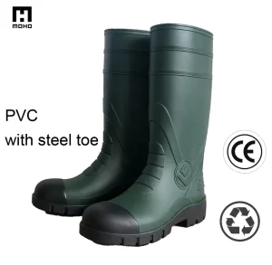 Unisex Industrial Waterproof Steel Toe Knee High Work Protection Rubber Rain Boots Comfortable PVC Thermal Breathable Winter