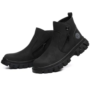 Unisex Men’s Steel Toe Safety Boots Anti Smash Anti Puncture Waterproof Anti Slip Wear Resistant Soft Work Shoes