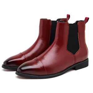 Unisex Vintage Embroidery Chelsea Boots Cross-Border Plus Size Zipper Design Soft Ankle Block Heels Anti-Slippery for Cowboys