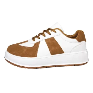 Versatile Fashion Men’s Sneakers Breathable Light Weight Lace-Up Comfort Rubber Thick Sole Wide Toe Casual Shoes