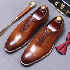 Versatile Leather Business Men’s Shoes Simple and Trendy Oxford Shoes
