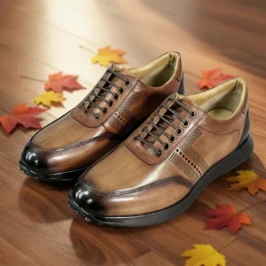 Vintage British Style Men’s Derby Shoes Lace Up Formal Casual Breathable Spring Summer PU Upper PVC Outsole Wedding Office Daily