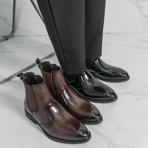 Walking Style Breathable Casual Men’s Dress Shoes Ankle Boots Wedding Shoes Height Increasing Fashion Business Casual Shoes