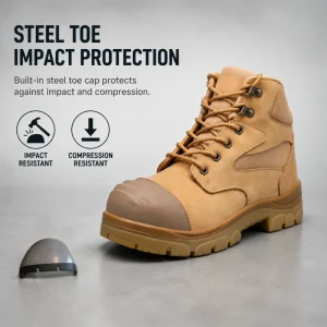Waterproof Anti Slip Anti Vibration Construction Outdoor Hiking Lightweight Industrial Mens Steel Toe Work Boots Safety Shoes