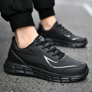 Waterproof Lightweight LMD Sole Ace up Men’s Black Shock Flat Walking Style Shoes Men Jogging Sneakers shoes