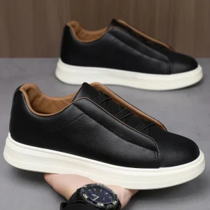 Waterproof Low Top Lace up Mens Flat Walking Style Shoes White Skate Shoes Sneakers Men