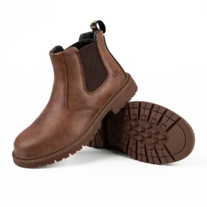 Waterproof Woodland Chelsea Fashionable PPE Rubber Leather Secor Shoes Men Steel Toe Work Footwear Safety Boots Without Lace