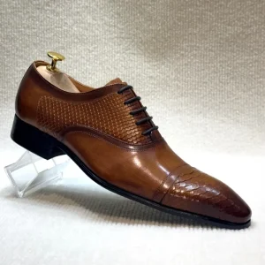 Wedding Business luxury Designer Genuine Cowhide ostrich Pattern work Wear Men’s Dress Shoes autumn Wedding Men’s Dress Shoes