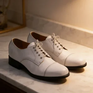 White Fashion Dress Shoes Men’s Casual Office Leather Custom Classic Men’s with Heel Increase Work Shoes