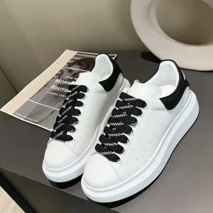 White Platform Heightening Casual Walking Shoes Comfort Waterproof Anti Slip Couple Versatile Leather Men’s Shoes