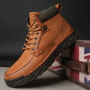 Winter Men’s Boots Casual Large Size Lined with Fleece Thick soled Outdoor Hiking Boots