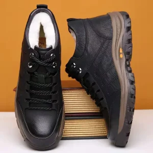 Winter Warm Wool Men’s Casual Boots Waterproof Non slip Safety Shoes