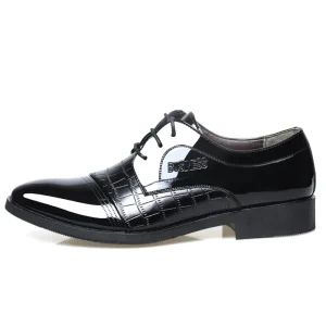 Without Lace 38-48 Superfine EVA Rubber Black Pointed Toe Lightweight Men’s Leather Dress Shoes for Office Career