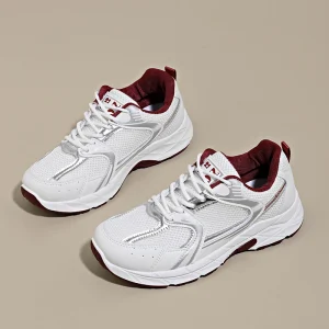 Women’s Sporty Mesh Sneakers Breathable Basketball and Walking Shoes with Lace-Up Closure Lighted and Cushioned Features