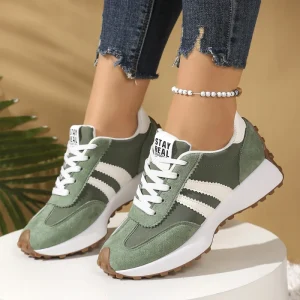 Women’s Thick Soled Student Casual Shoes with Fabric Upper Cotton Lining Small Waist Design