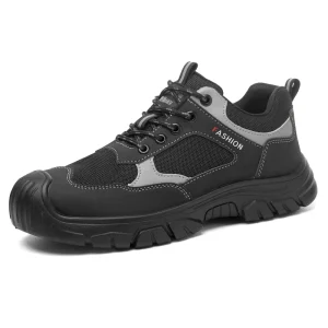 Work Shoes Men’s Non-Slip Safety Fabric Flying Knit Upper and EVA Insole Outdoor Hiking Sneaker Safety Shoes